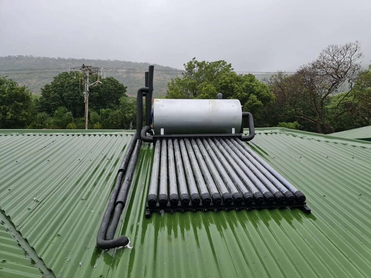 150 litre solar geyser collector and storage cylinder installed as a complete conversion